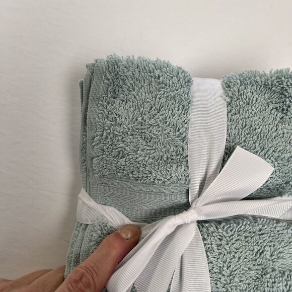 TK Seafoam Wash Cloths Cotton Set of Four 13x13 inch Home Luxury - Picture 5 of 5